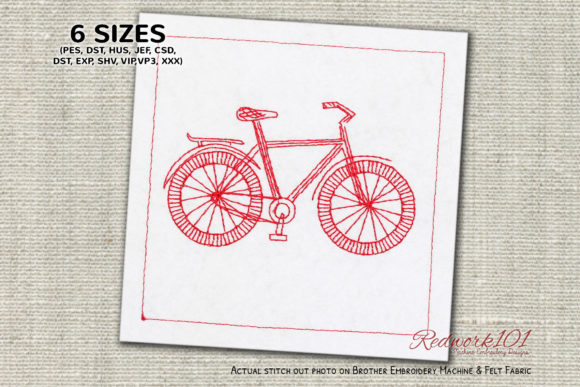Doodle Bicycle Embroidery