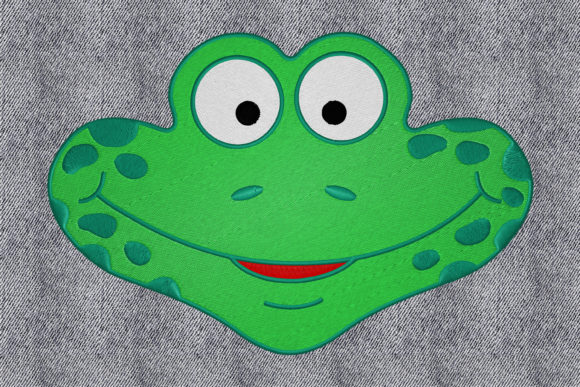 Frog Face Embroidery Design