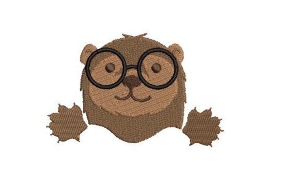 Hipster Otter Embroidery Design