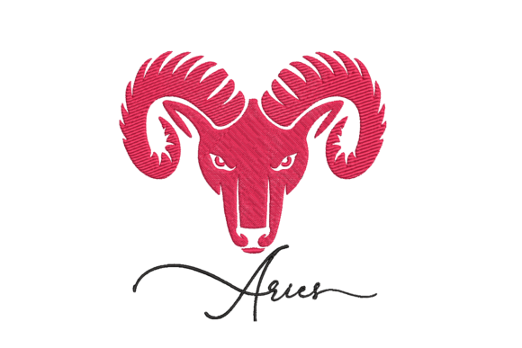 Horoscope Aries Embroidery Design