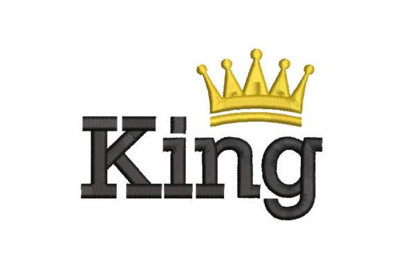 King with Crown Embroidery Design