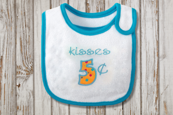 Kisses 5 Cents Embroidery Design