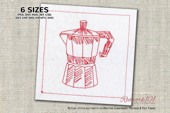 Moka Coffee Pot Embroidery