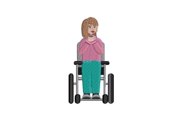 Paraplegic Person Embroidery Design