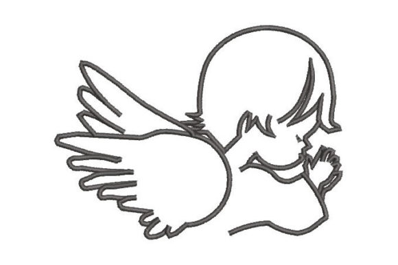 Praying Angel Boy Embroidery Design