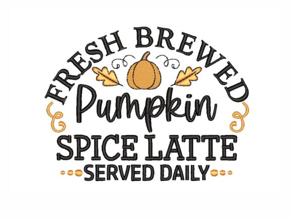 Pumpkin Spice Latte Embroidery