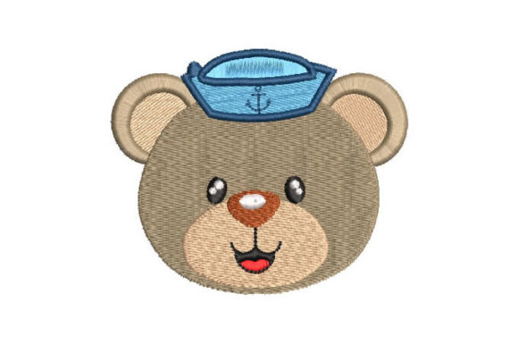 Sailor Bear Face Embroidery