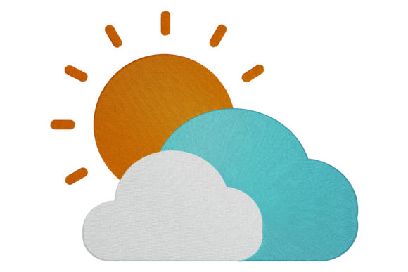 Sun and Cloud Embroidery Design for Handmade Gifts